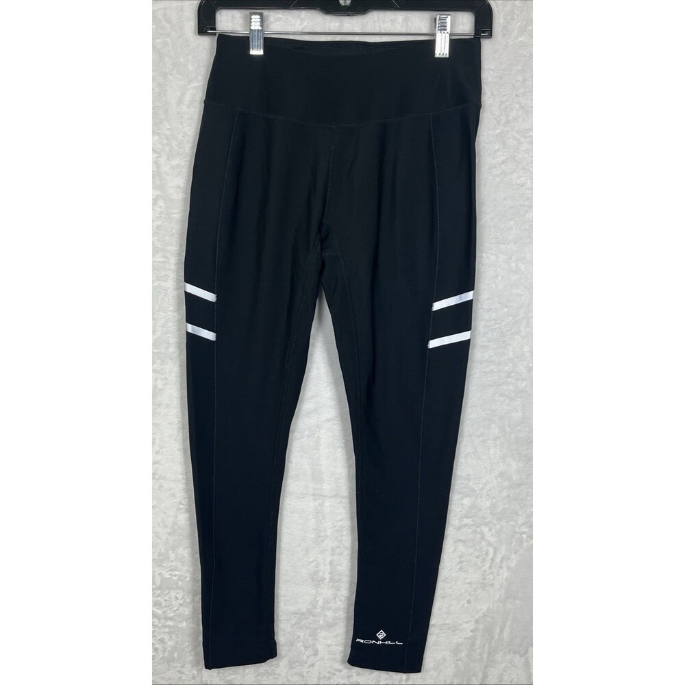 Ron Hill Women's Activewear Pants Light Fleece Lined Black Drawstring Size XS